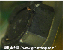 使用銀(Ag)鍍層的電源電感器(Power Inductors)，經(jīng)過(guò)推力測(cè)試后，零件端點(diǎn)上已經(jīng)看不到任何鍍層的痕跡了，所以其耐推力就比較小。
