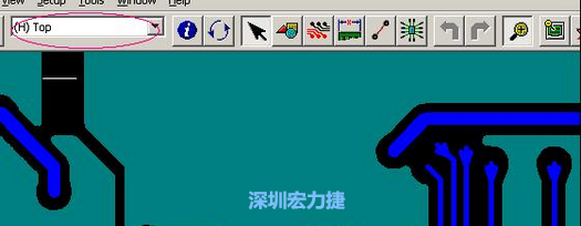 如果圖形像下圖一樣無(wú)法顯示鉆孔，只須圖（186）將紅色圈住的活動(dòng)層改為當(dāng)前顯示層即可。