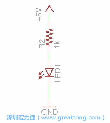 如圖所示放置一個開關(guān)（switch）、10K電阻器（10k resistor）和0.1μF的電容（0.1μF capacitor），并把開關(guān)的一端連到接地端上。