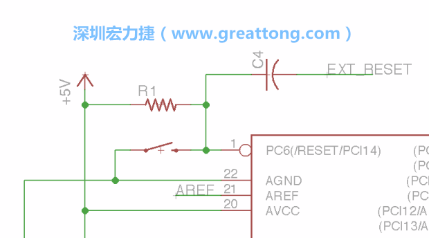 很多PCB設計者的設計不符合人體工學，他們使用很小的按鈕、不方便的元件配置和難以解讀的標簽，千萬不要變成這樣！這次我們的設計有一個大小合適的重置按鈕（reset button）和可以清楚辨認是否已經(jīng)接上電源的LED指示燈。