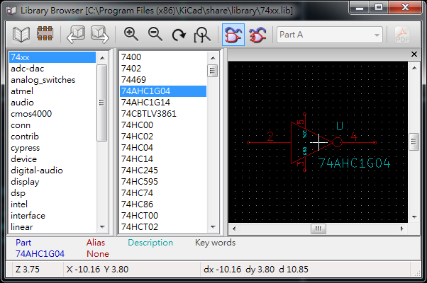  library 包含多個component (schematics symbol)。